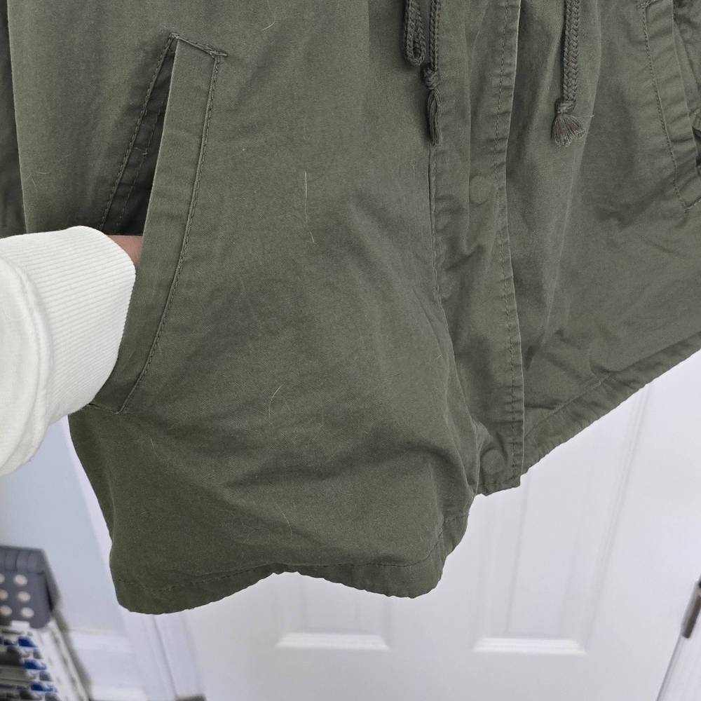 Olive/Army Green Hooded Lightweight Jacket w/pockets XXL (1202) - Picture 3 of 8